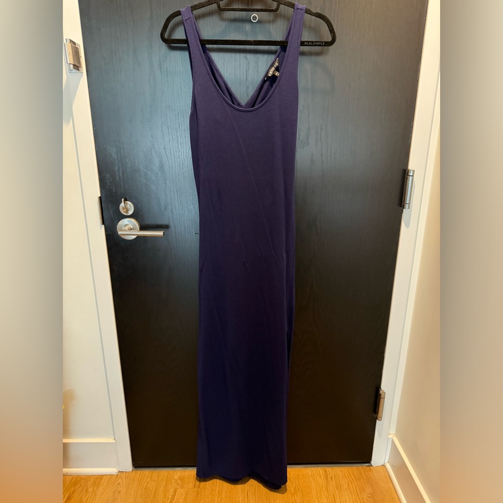 Express Blue Maxi Crossback Dress